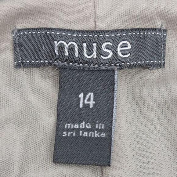 Muse Bandage Bodycon Textured Striped Watercolor Long‎ Sleeve Dress Sz 14 - Picture 3 of 11